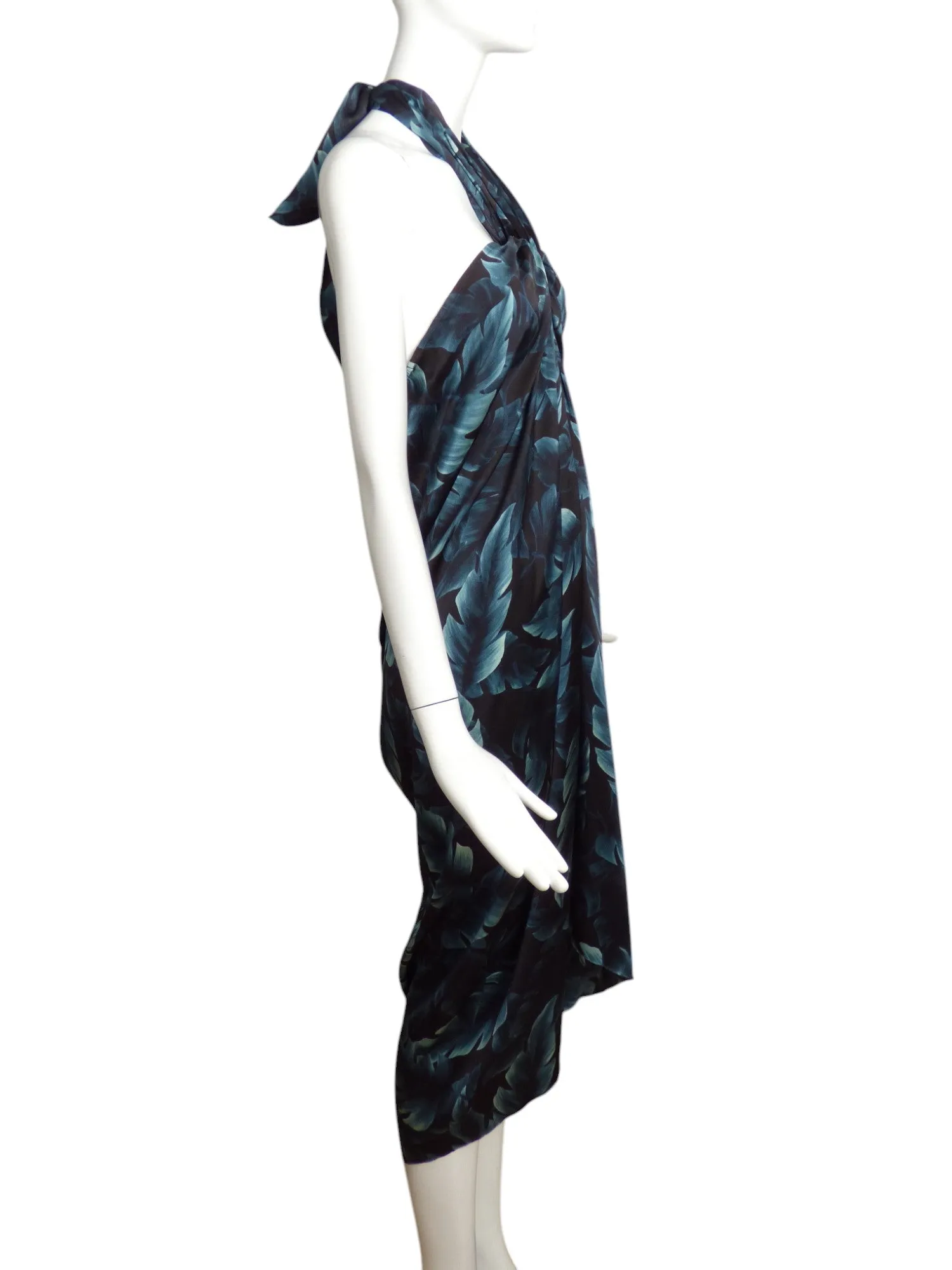 LANVIN- 2011 Silk Print Sarong Style Dress, Size 10