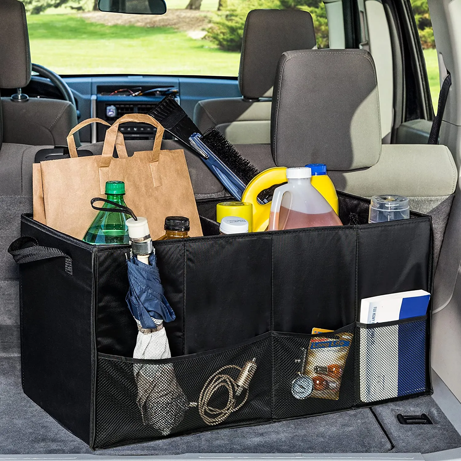 Large Honey-Can-Do SFT-01166 Soft Storage Chest, Black Folding Trunk Organizer