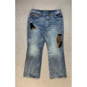 Lauren Ralph Lauren Jeans Co. Distressed Patchwork Jeans Size 14 Petite