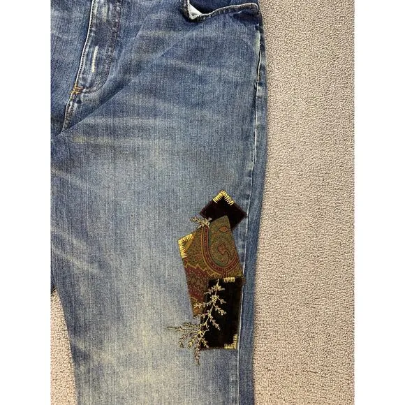 Lauren Ralph Lauren Jeans Co. Distressed Patchwork Jeans Size 14 Petite