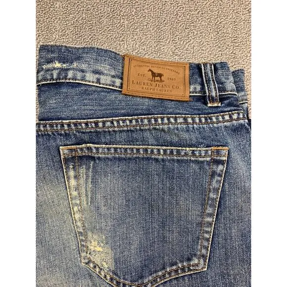 Lauren Ralph Lauren Jeans Co. Distressed Patchwork Jeans Size 14 Petite