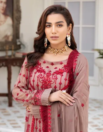 LF - 407 | Emaan Adeel Le Festa Premium Formals Vol 4 |  Unstitched Embroidered Chiffon Suits