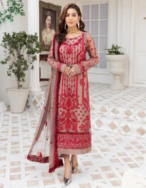 LF - 407 | Emaan Adeel Le Festa Premium Formals Vol 4 |  Unstitched Embroidered Chiffon Suits