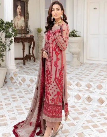 LF - 407 | Emaan Adeel Le Festa Premium Formals Vol 4 |  Unstitched Embroidered Chiffon Suits