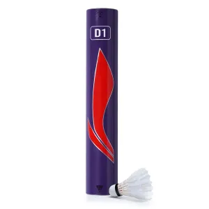 Li-Ning D1 Feather Shuttlecock – Speed 77, Pack of 10 | Durable Goose Feather Shuttle for Club & Match Play