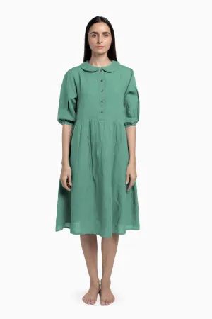 Linen Avra Dress-Midnight Green