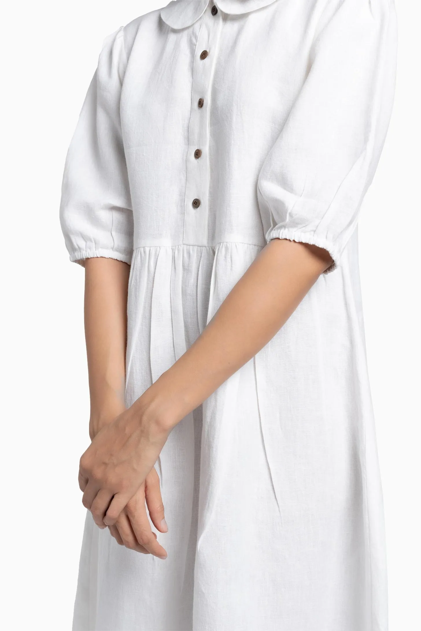 Linen Avra Dress-Midnight Green