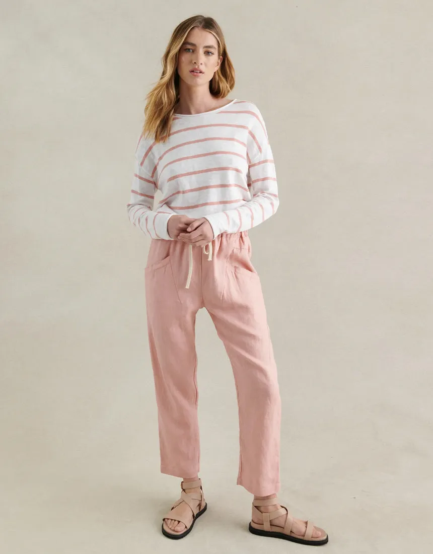 Little Lies Minnie Top - Pink/White Stripe