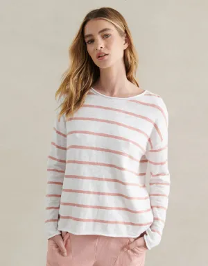 Little Lies Minnie Top - Pink/White Stripe