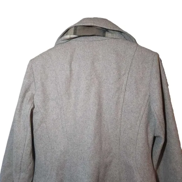 London Fog Wool-blend Jacket Women's Medium, Beige, Plaid Scarf Warm Winter Fall