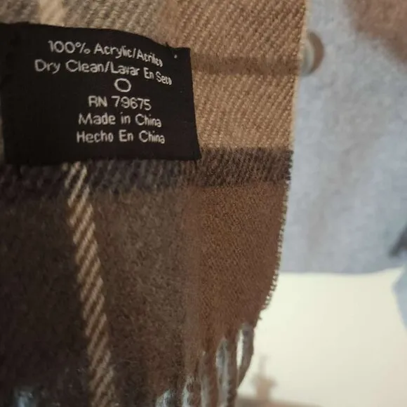 London Fog Wool-blend Jacket Women's Medium, Beige, Plaid Scarf Warm Winter Fall
