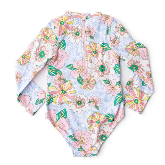 Long Sleeve Swimsuit | Retro Floral