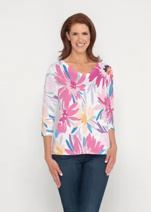 Loves me Loves me Not (8068) ~ Signature 3/4 Sleeve V-Neck Top
