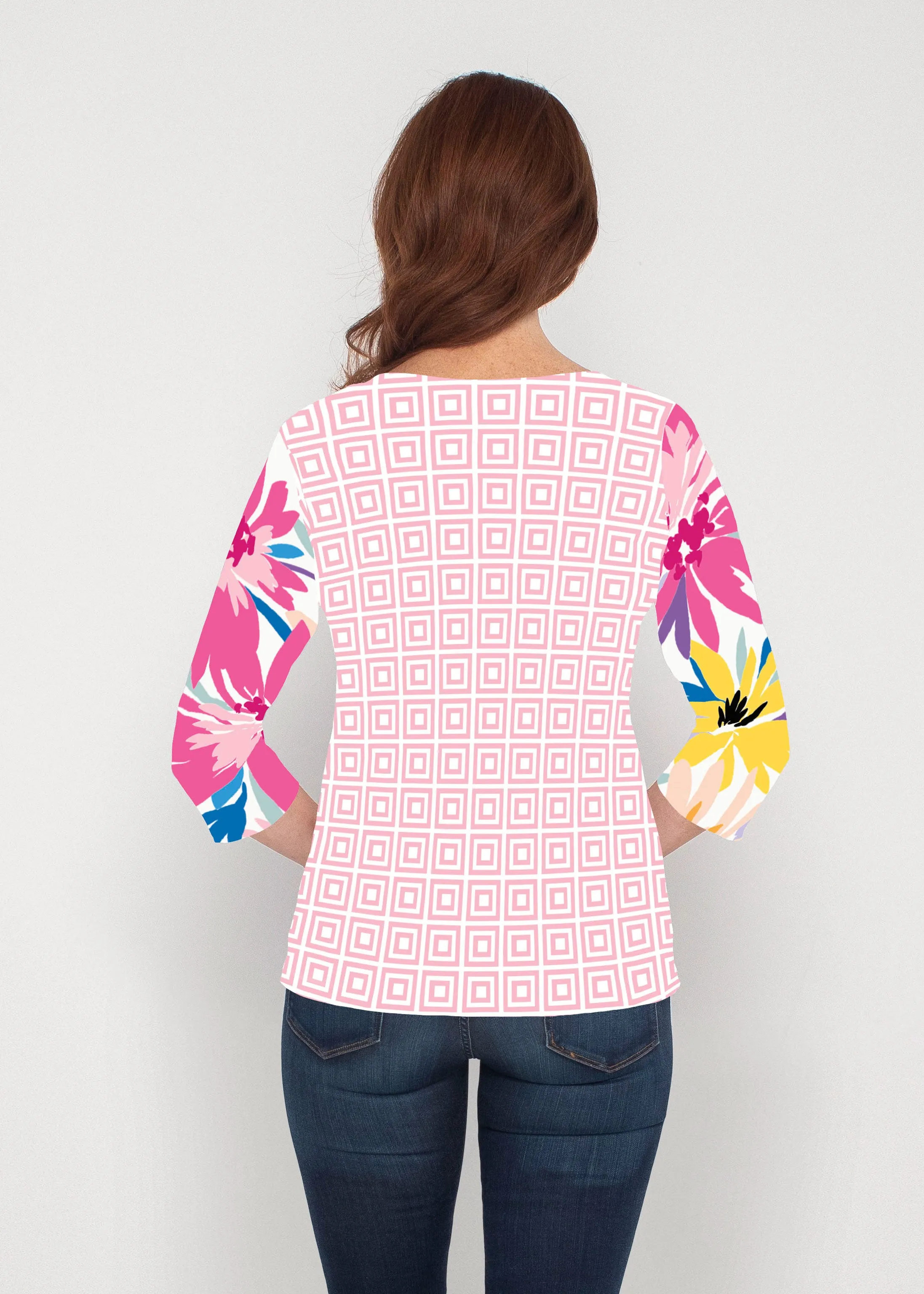 Loves me Loves me Not (8068) ~ Signature 3/4 Sleeve V-Neck Top