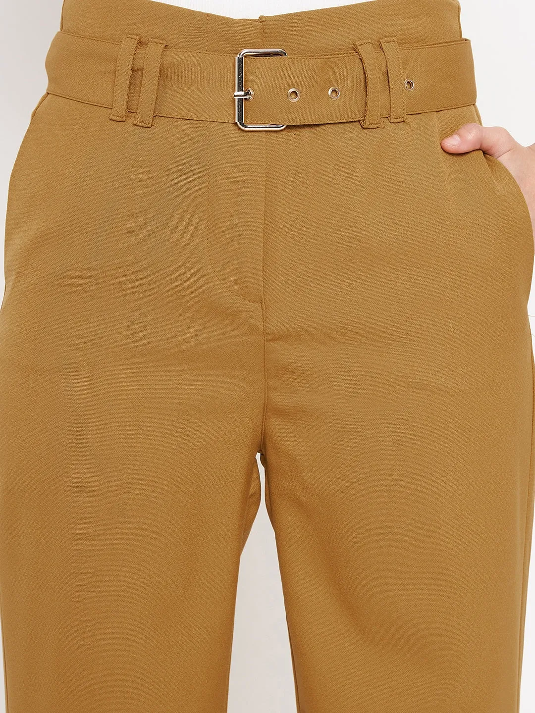 Madame Belted Mustard Yellow Flared Palazzo