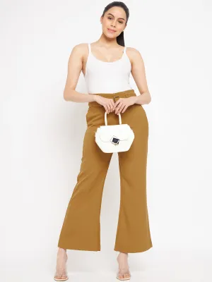 Madame Belted Mustard Yellow Flared Palazzo