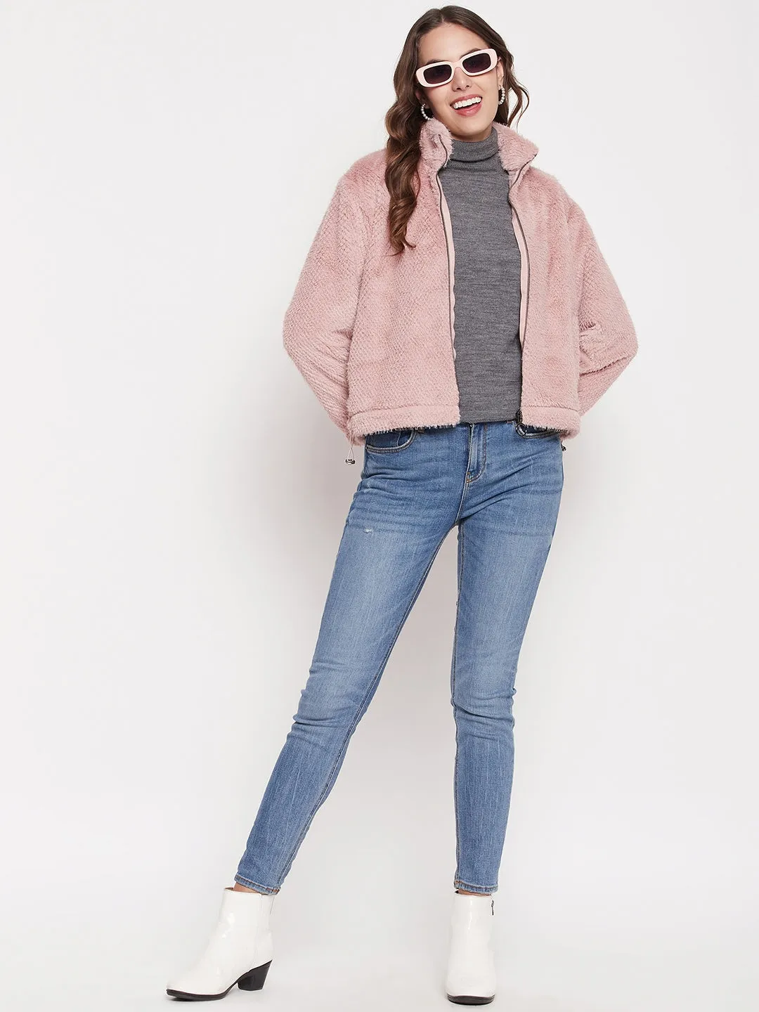 Madame Blush Fluffy-Knit Sweatshirt