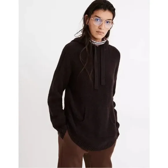 Madewell Wilmington Alpaca Wool Blend Hoodie Sweater in Heather Raisin