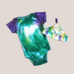 Mardi Gras Organic Tie Dye Baby Set