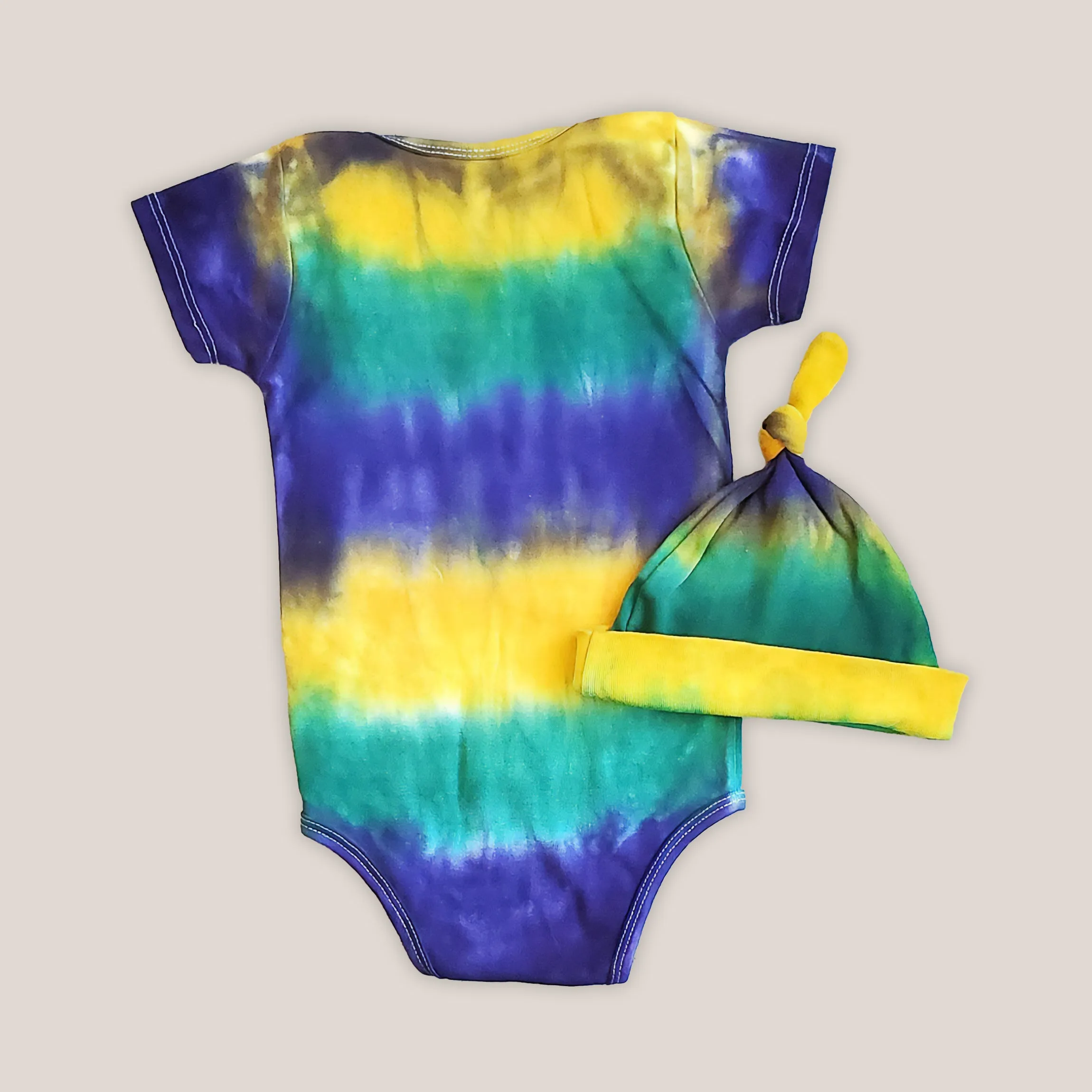 Mardi Gras Organic Tie Dye Baby Set