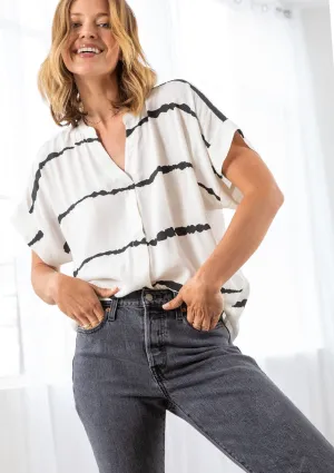Marley Striped Popover Top