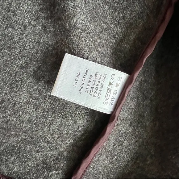 Max Studio Hooded Wool Blend Wrap Jacket Large