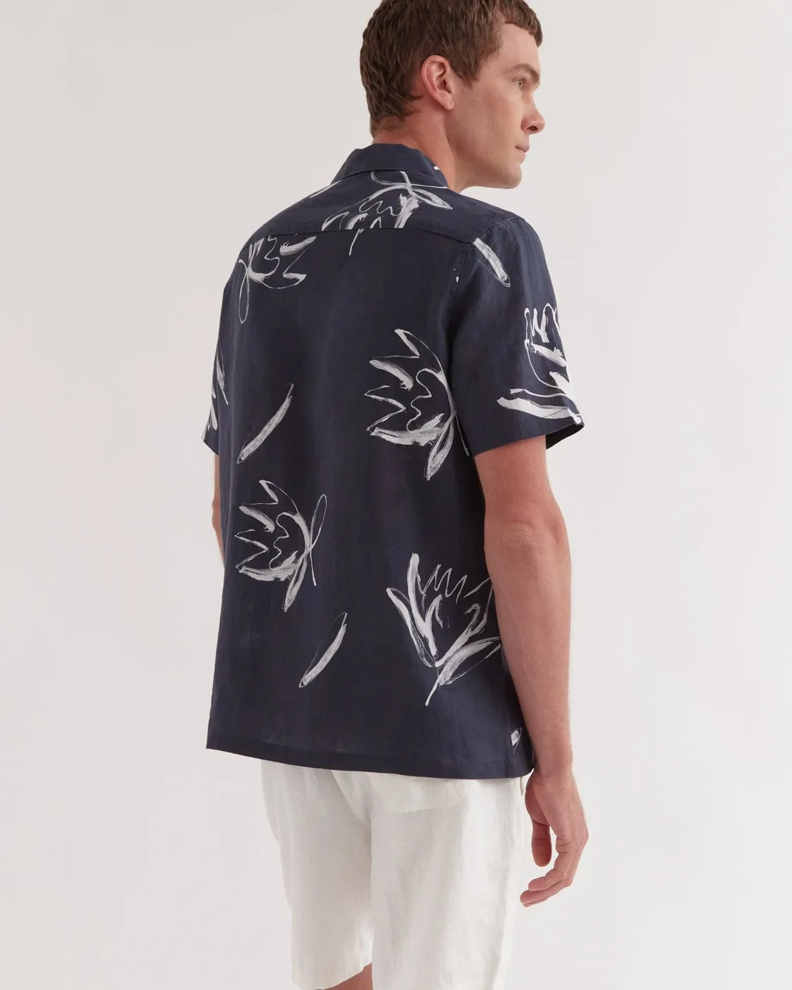 Mens Campo Linen Shirt Native Print