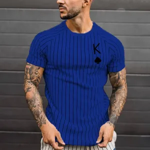 Men’s Fashion Casual 3D Poker Print Plus Size T-Shirt