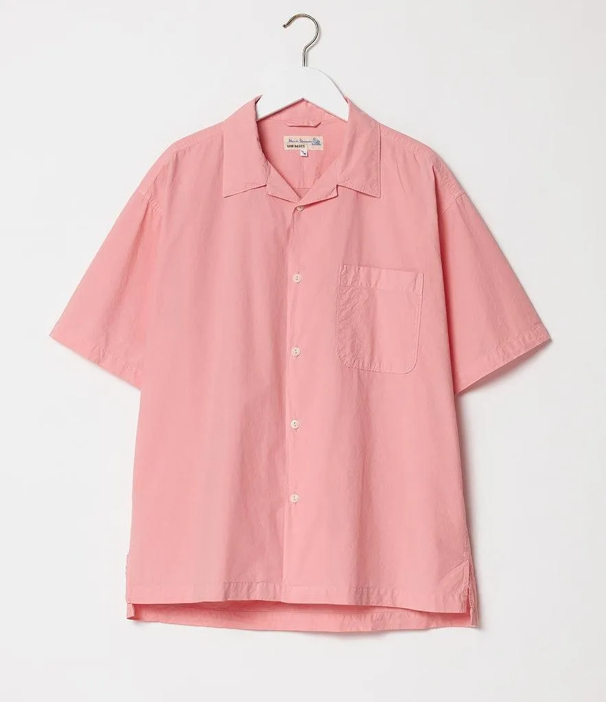 Merz b. Schwanen - SHIRT03 UNISEX Bowling Shirt, Organic Cotton Poplin, Relaxed Fit - Peach