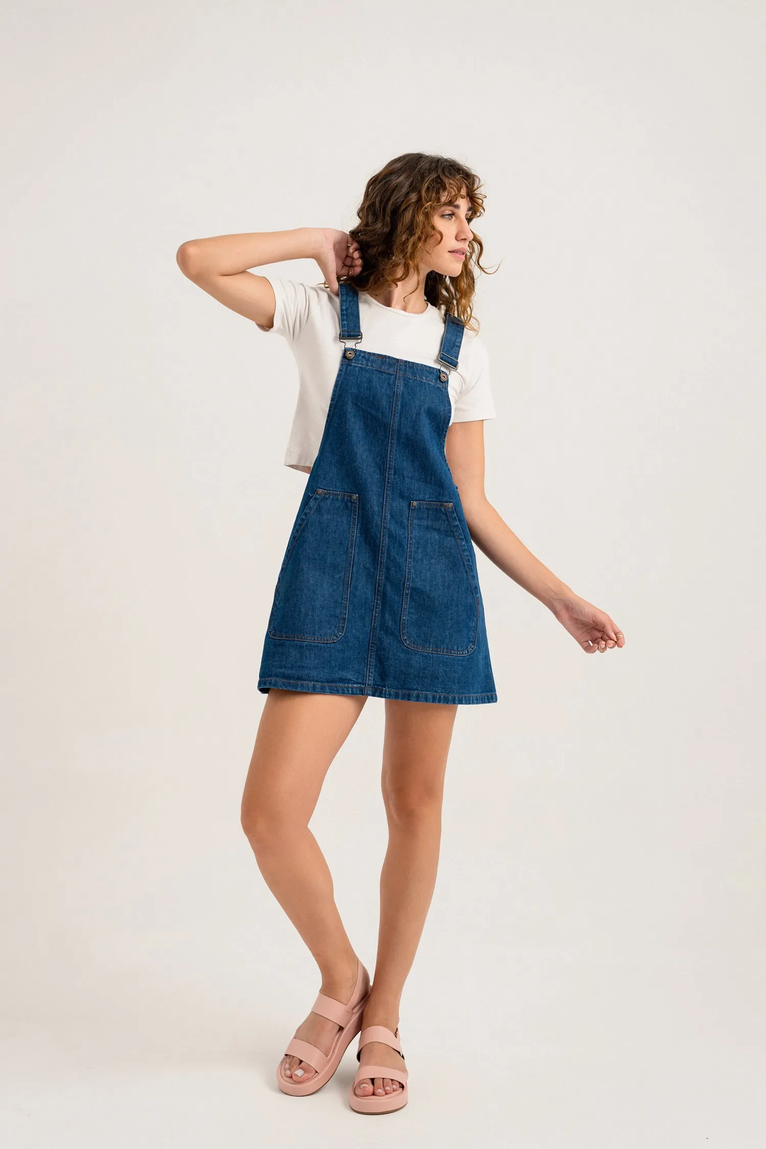 Mid Blue Relaxed Fit Denim Dunguree