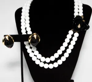 Midnight Rose Collection Necklace and Earrings Set by KJL for Avon