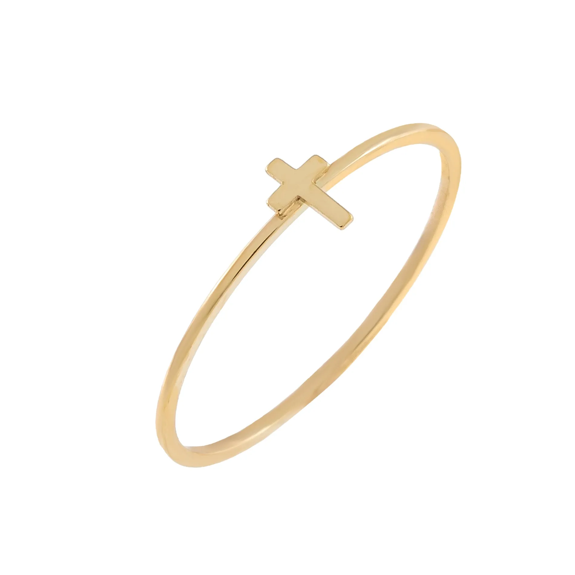 Mini Cross Ring 14K