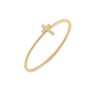 Mini Cross Ring 14K