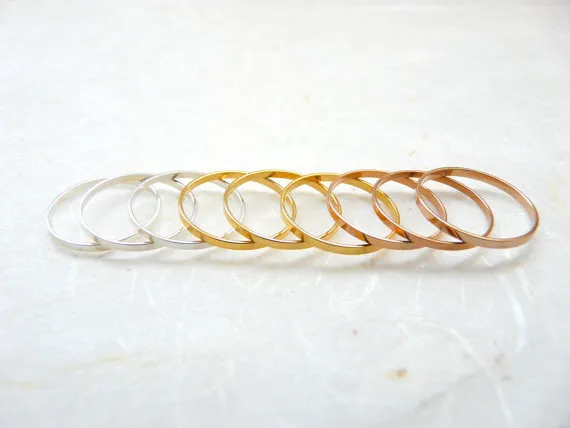 Minimalist Knuckle Rings – Set of 8