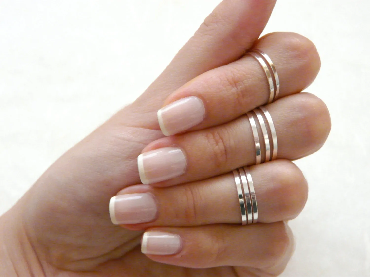 Minimalist Knuckle Rings – Set of 8