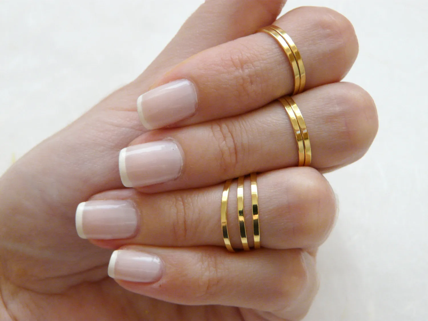 Minimalist Knuckle Rings – Set of 8