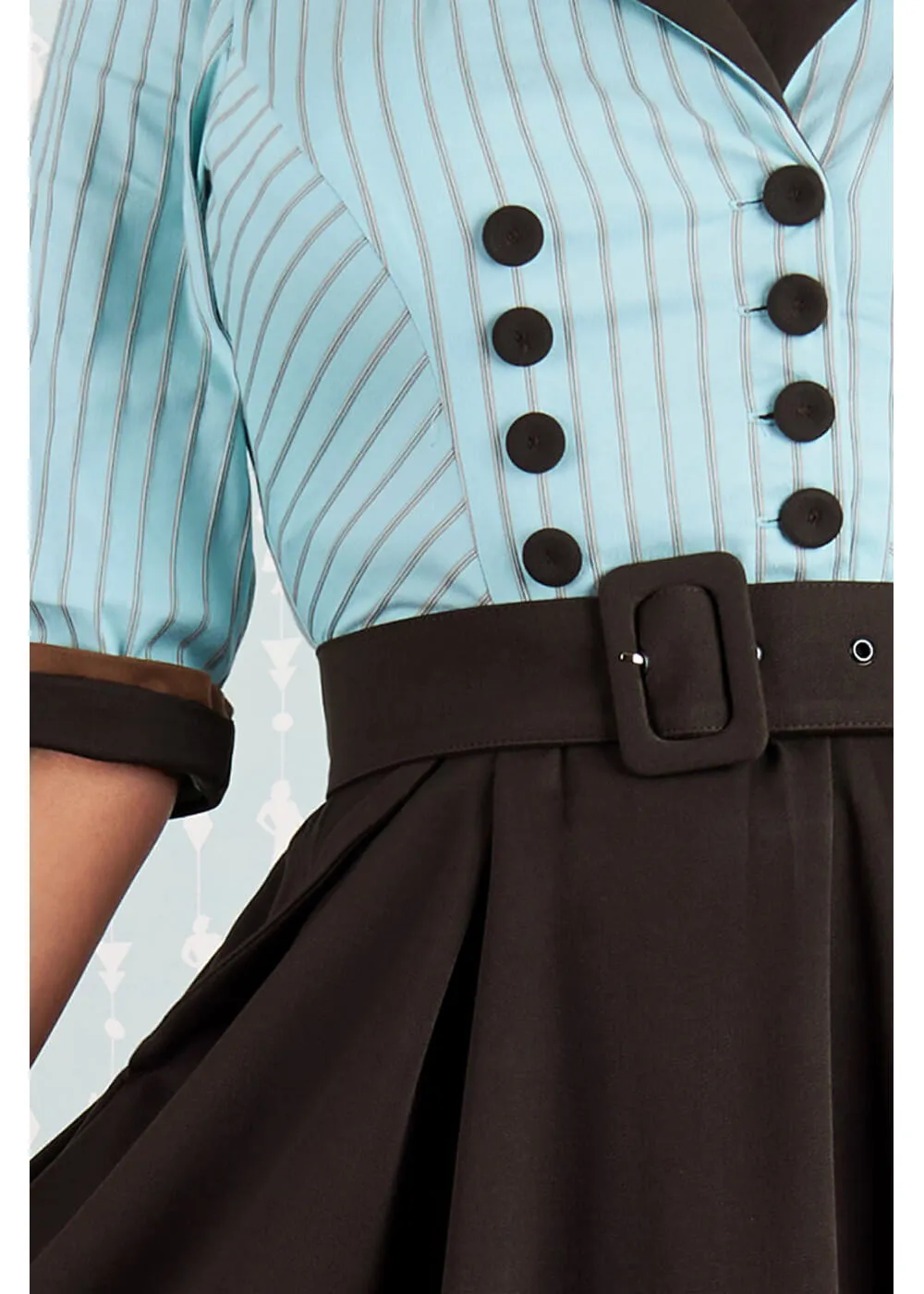 Miss Candyfloss Roxana Minty 50's Swing Dress Mint Brown