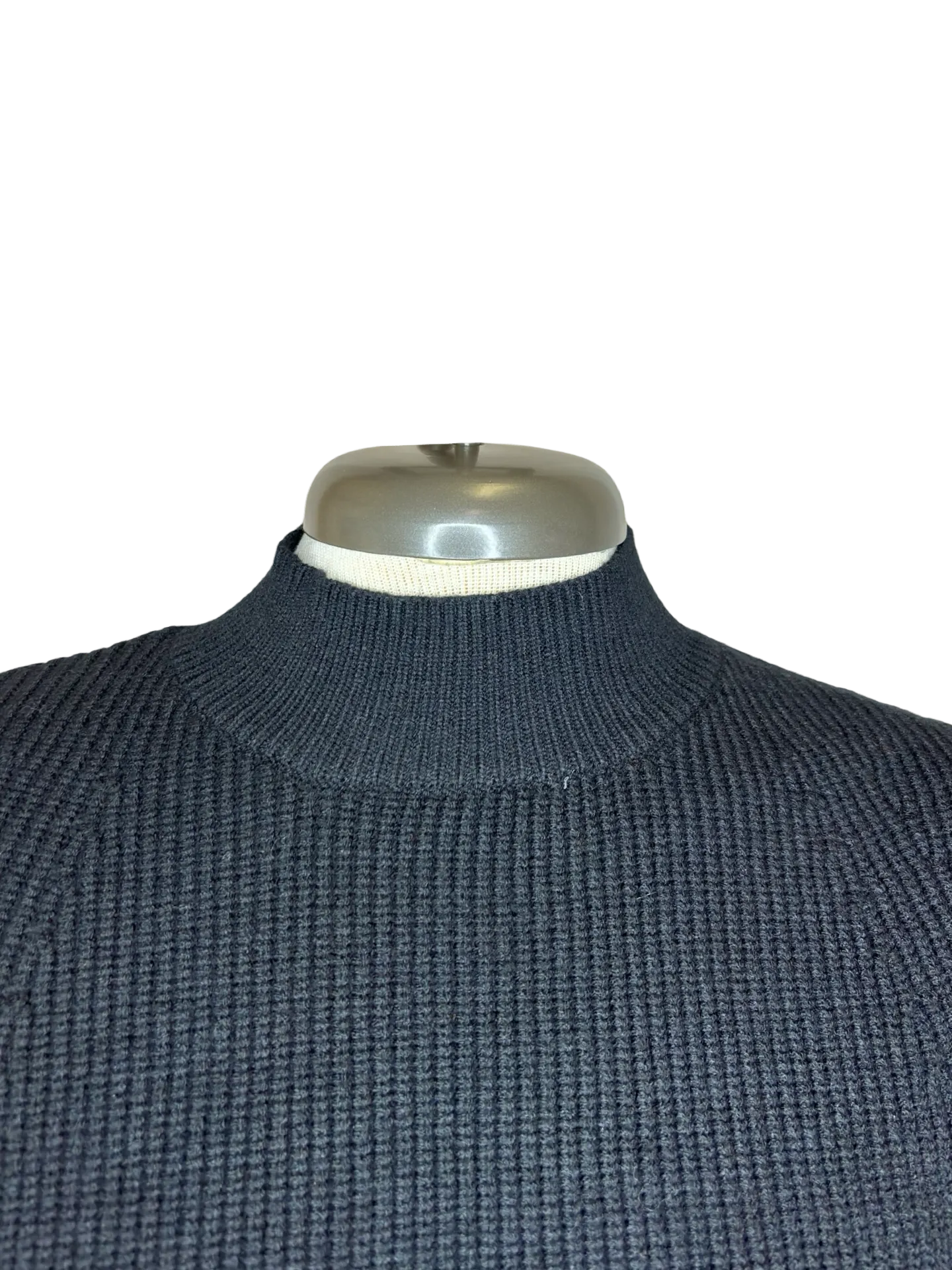 Mock Neck Short Sleeve Sweater Black