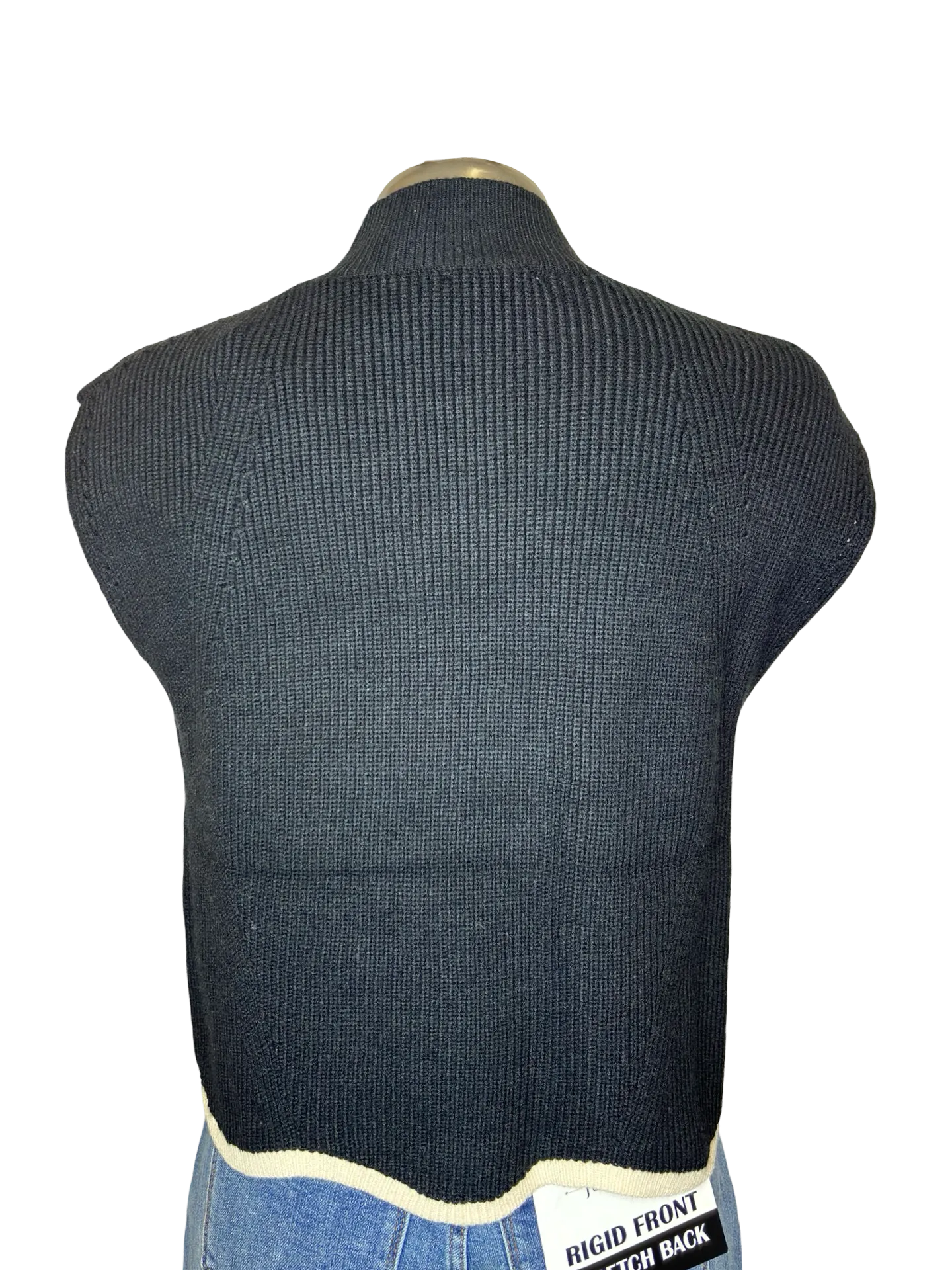 Mock Neck Short Sleeve Sweater Black
