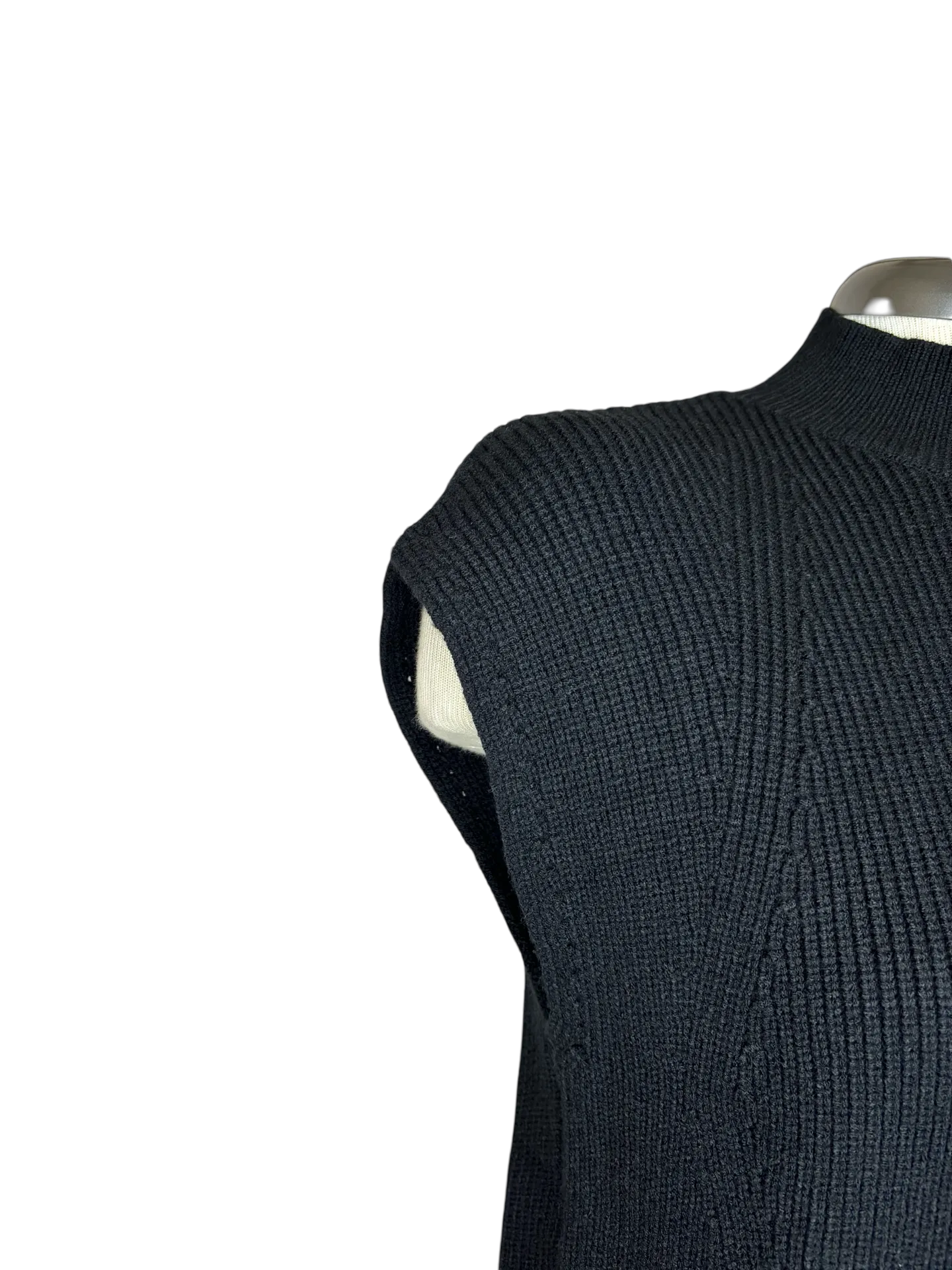 Mock Neck Short Sleeve Sweater Black