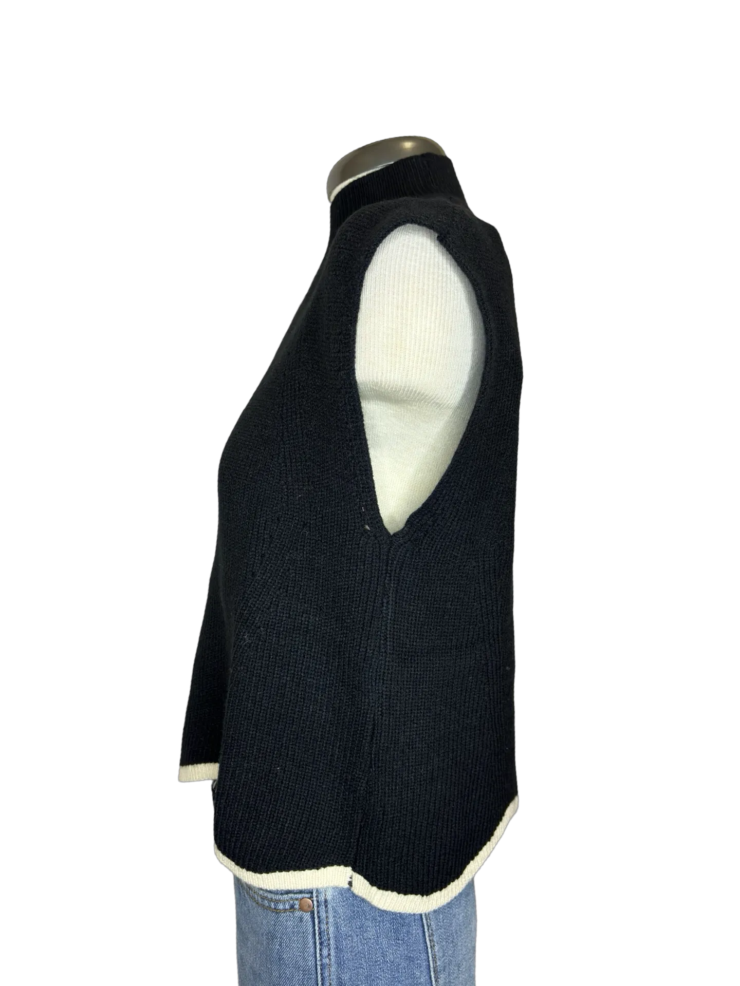 Mock Neck Short Sleeve Sweater Black