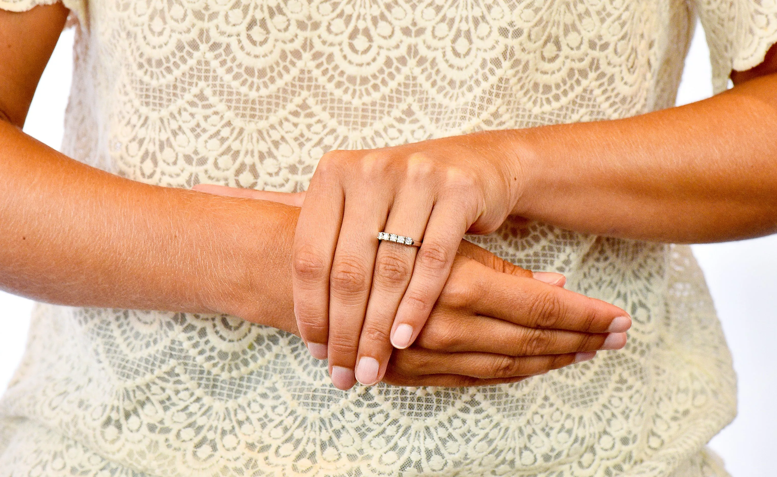 Modern 0.50 CTW Diamond Platinum Five Stone Stacking Anniversary Band Ring