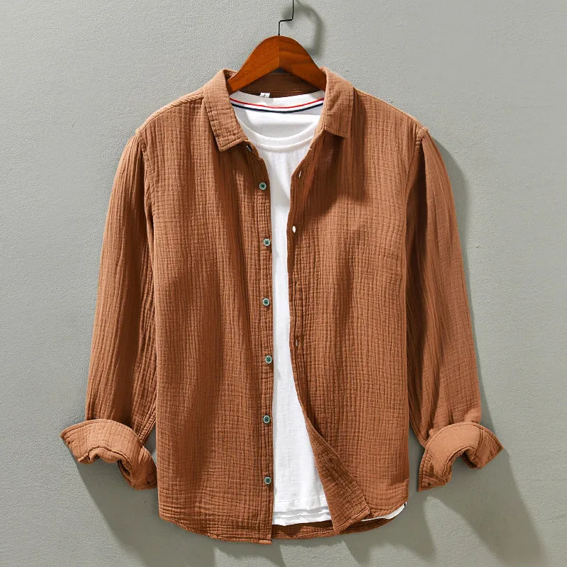 Monterey Gauze Cotton Button-Up Shirt