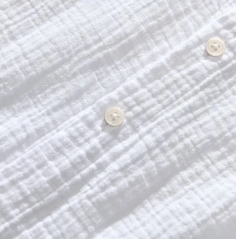 Monterey Gauze Cotton Button-Up Shirt