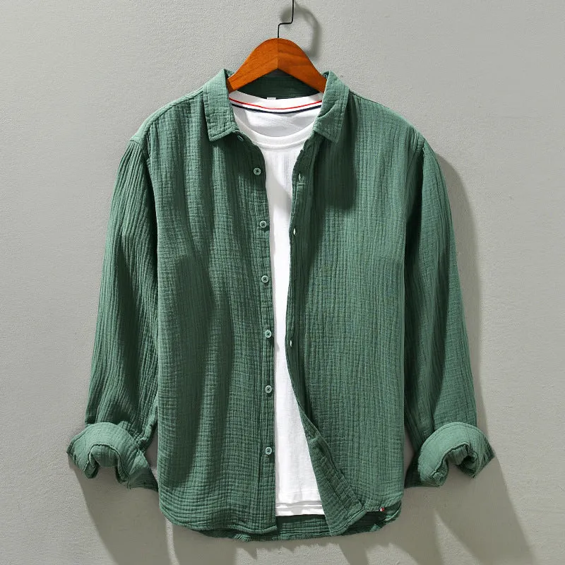 Monterey Gauze Cotton Button-Up Shirt