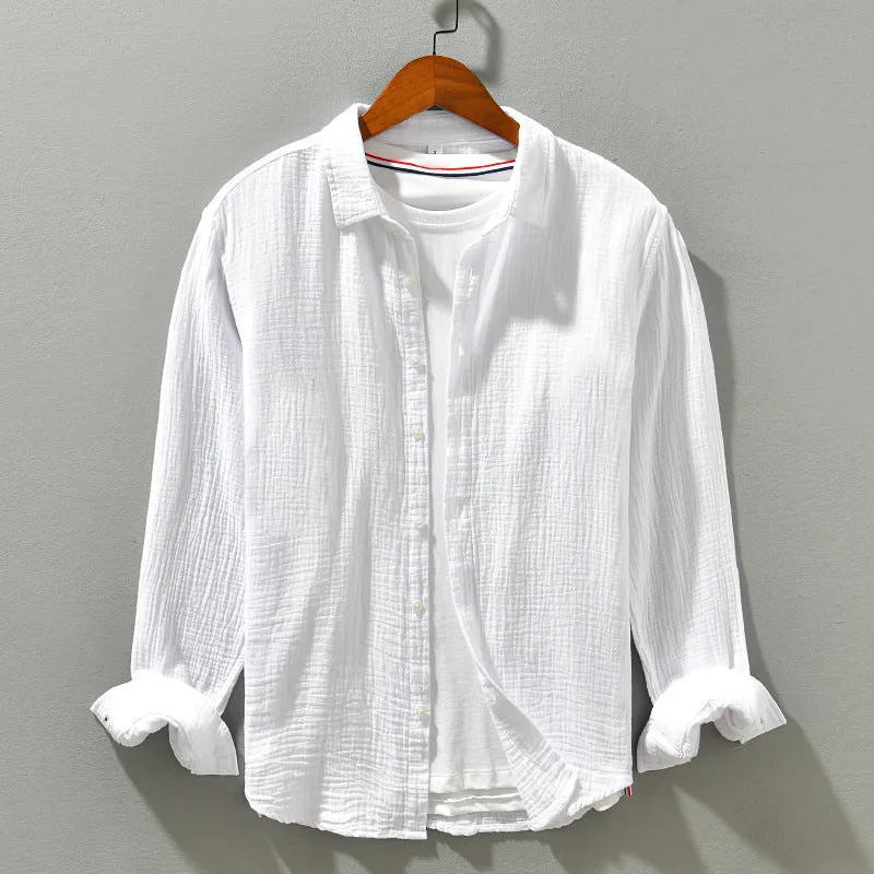 Monterey Gauze Cotton Button-Up Shirt