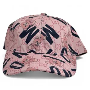Moschino Pink Teddy Bear Print Baseball Cap