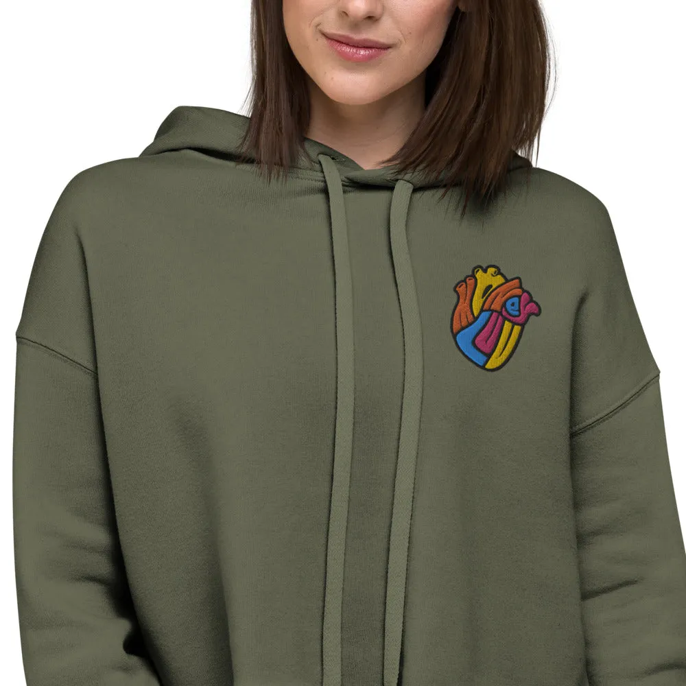 Multi Color Logo Crop Hoodie