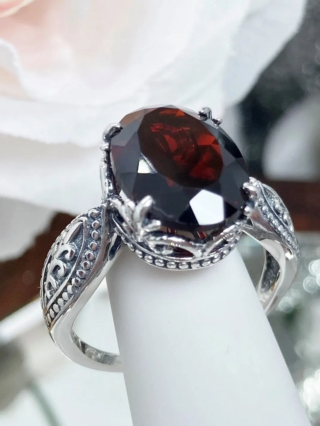 Natural Garnet Dragon Ring, Gothic Jewelry #D133