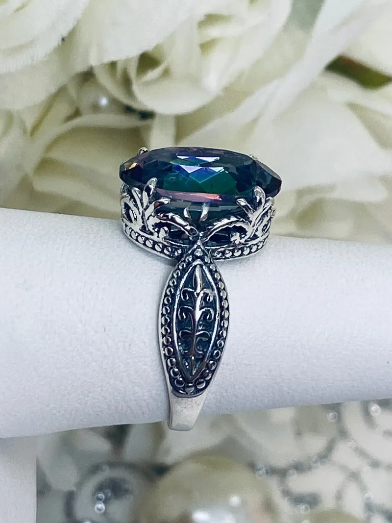 Natural Mystic Topaz Dragon Ring, Gothic Jewelry #D133